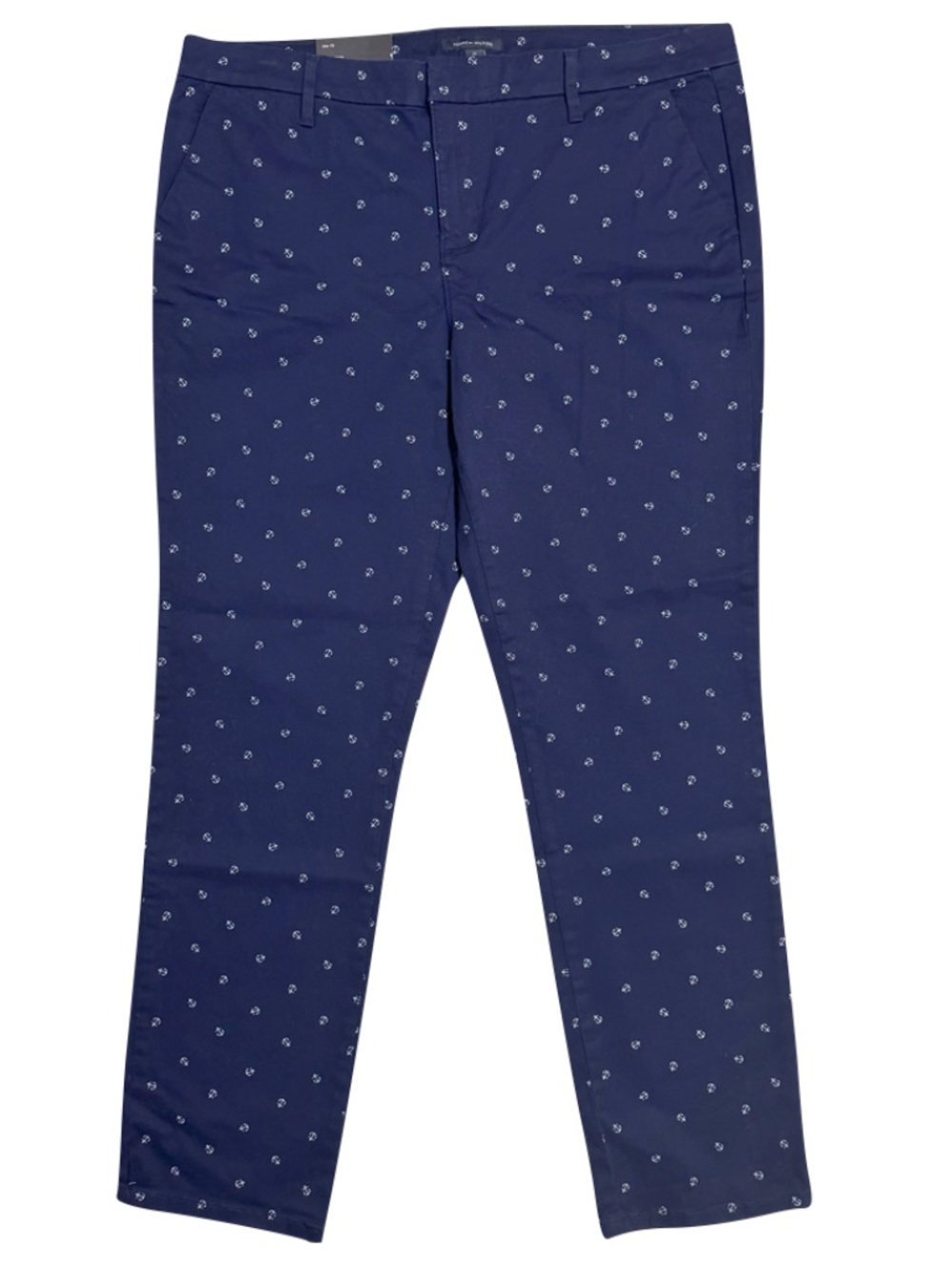 Tommy Hilfiger Nautical Anchor Navy Stretch Slim Hampton Chino Pants Size 12 NWT